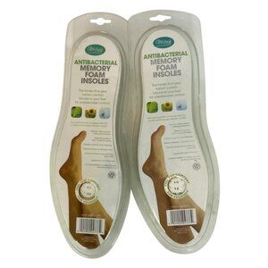 Ultra-Fresh Antibacterial Memory Foam Comfort Insoles 2 Pair Unisex Trim To Fit
